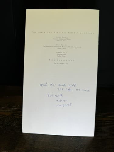 American Airlines Menu American Gallery Collection Frozen Wheel 2006 Wine List - Thumbnail 2