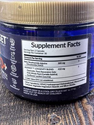 Agereset™ NAD+ Longevity Complex Supplement - Resveratrol Quercetin Gotu Kola - Thumbnail 3