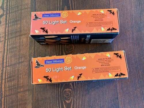 2 Orange String Lights Halloween total 50 Lights each 17.8’ New Tested Holiday - Thumbnail 2