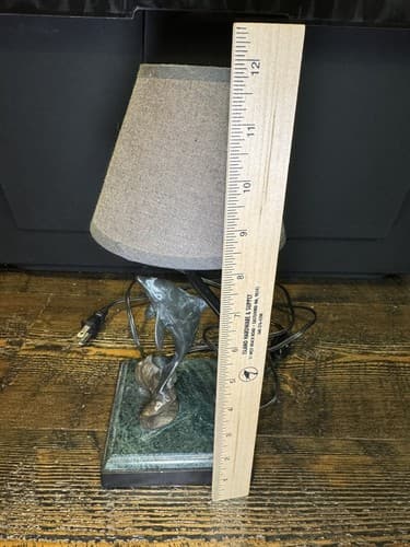 Vintage Solid Brass Dolphin Table Lamp With Marble Base San Pacific Animal Fish - Thumbnail 15