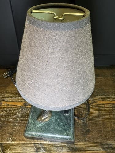Vintage Solid Brass Dolphin Table Lamp With Marble Base San Pacific Animal Fish - Thumbnail 6