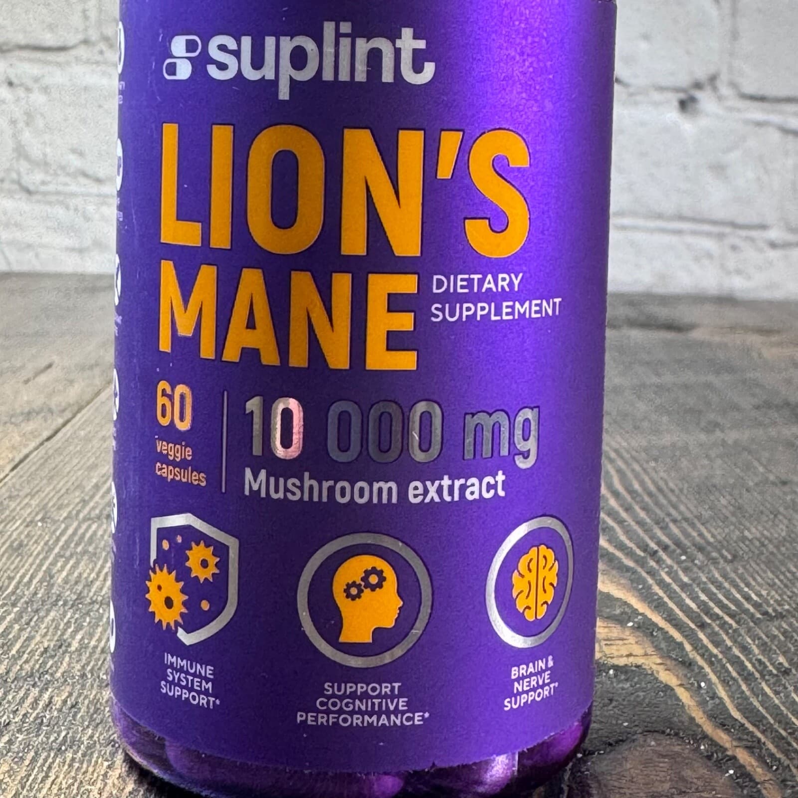 Suplint Lion’s Mane Extract Dietary 60 veggie capsules EXPIRES 10/2026 - Thumbnail 2