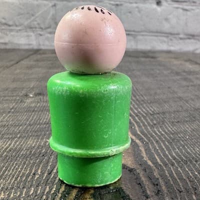 Vintage Fisher Price Little People Dad Father Man Green Body Plastic Stamp Hair - Thumbnail 2