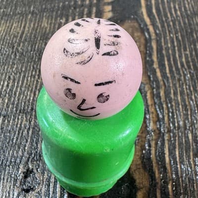 Vintage Fisher Price Little People Dad Father Man Green Body Plastic Stamp Hair - Thumbnail 5