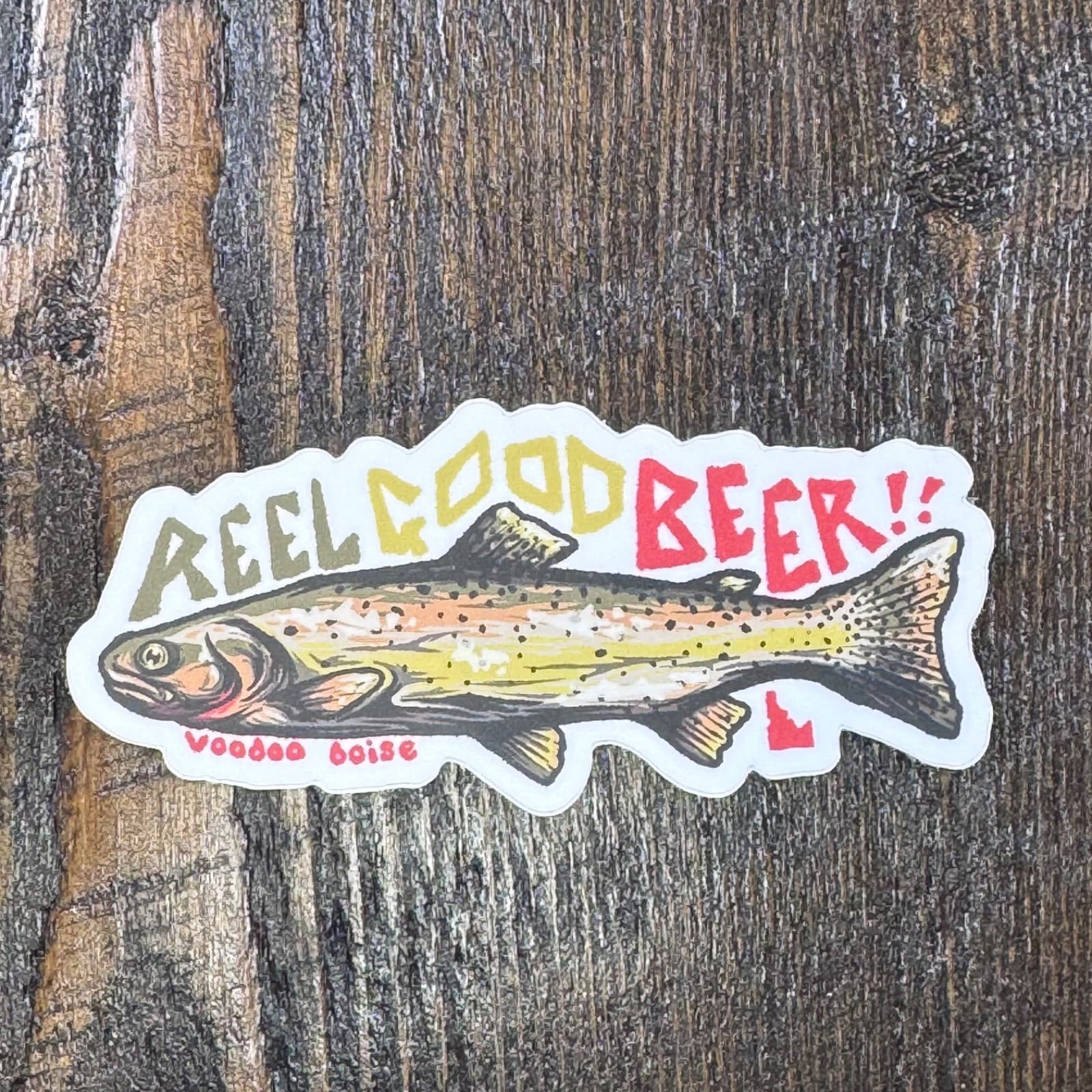 Voodoo Brew Co - Reel Good Beer - Fish Salmon - Beer Sticker - Label