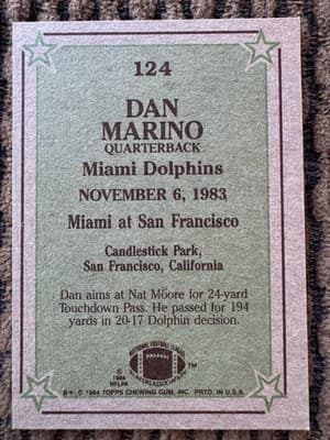 Lot of 13 Dan Marino Miami Dolphins Football Cards Topps ProSet Score 1984-1991 - Thumbnail 5