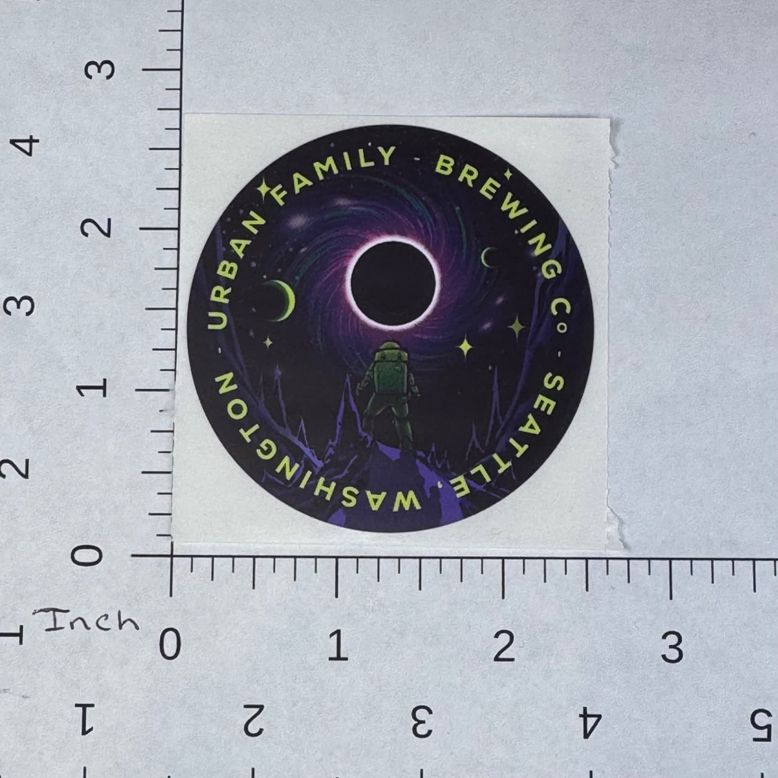 Urban Family Brewing Co - Space Astronaut Moon -Beer Sticker - Label - Thumbnail 2