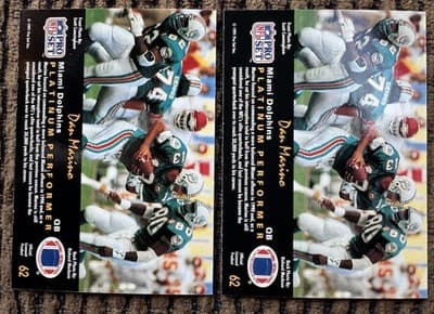 Lot of 13 Dan Marino Miami Dolphins Football Cards Topps ProSet Score 1984-1991 - Thumbnail 13