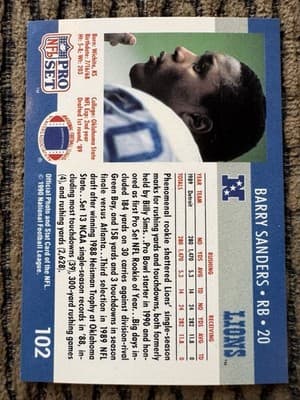 Barry Sanders 8 Football Cards Lot Detroit Lions Rookie Pro Set Topps Score - Thumbnail 7