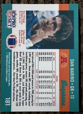Lot of 13 Dan Marino Miami Dolphins Football Cards Topps ProSet Score 1984-1991 - Thumbnail 17