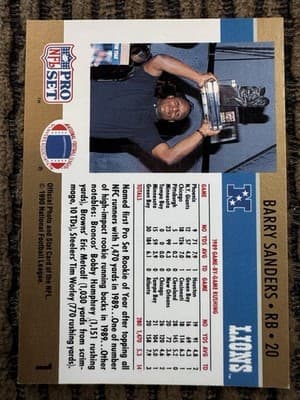 Barry Sanders 8 Football Cards Lot Detroit Lions Rookie Pro Set Topps Score - Thumbnail 9