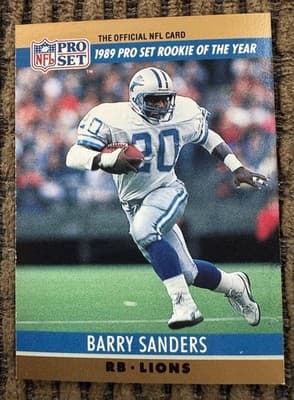 Barry Sanders 8 Football Cards Lot Detroit Lions Rookie Pro Set Topps Score - Thumbnail 8