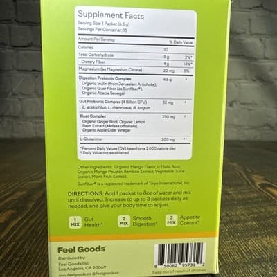 Feel Goods Gut Guardian Prebiotic & Probiotic Powder Sugar Free Organic Fiber - Thumbnail 3