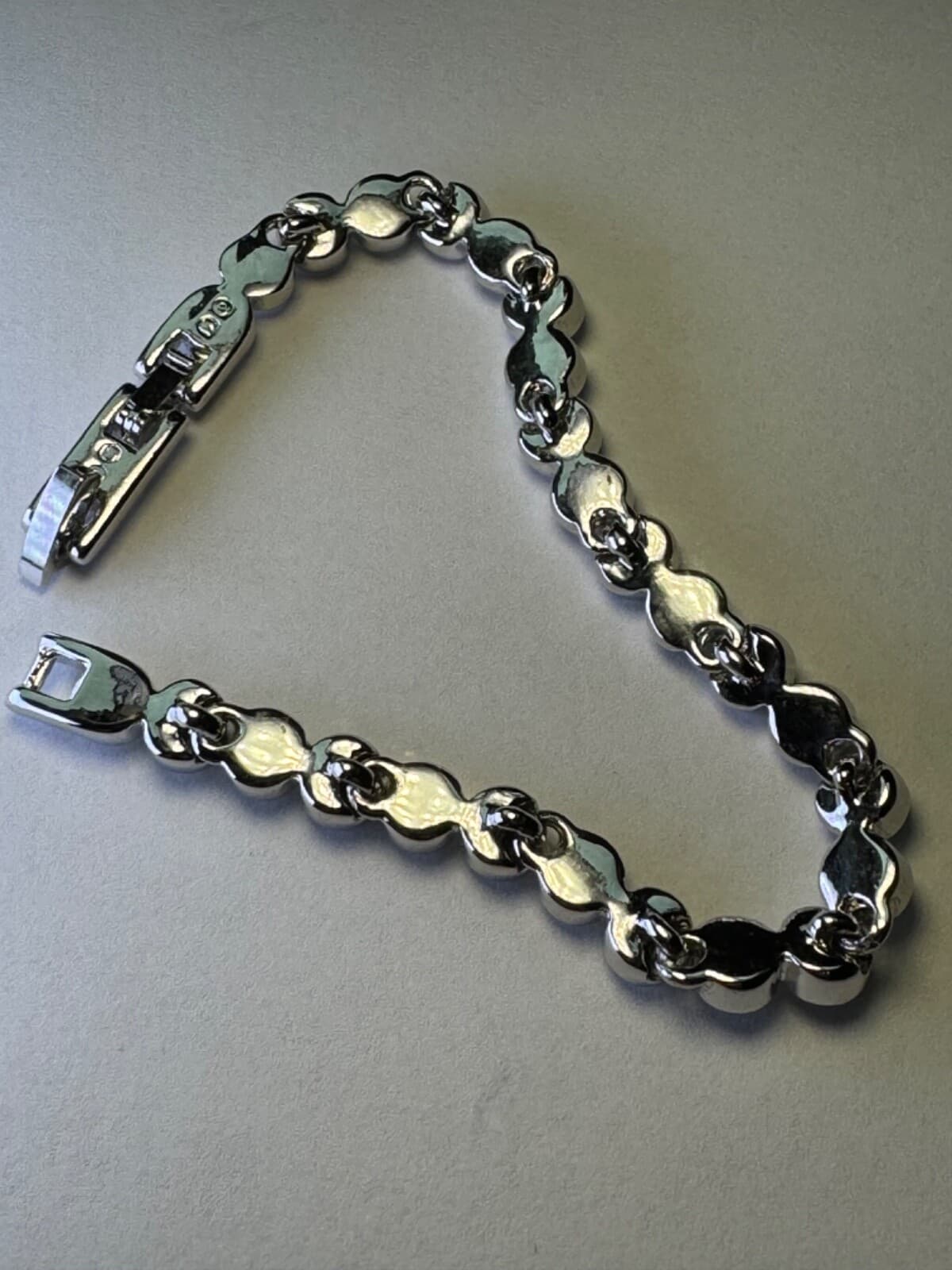 Silver White Rhinestone Tennis Bracelet 7.5” Diamond Look Jewelry - Thumbnail 13
