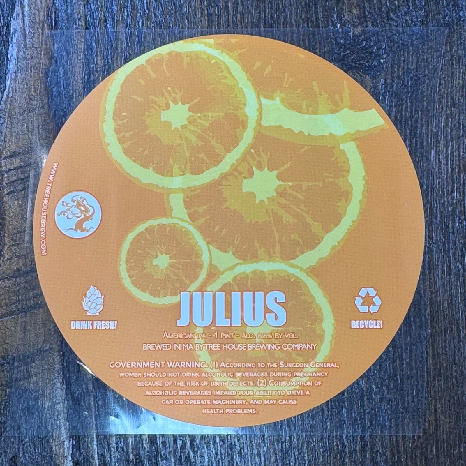 Treehouse Brew - Julius American IPA Bottle Label - Beer Sticker