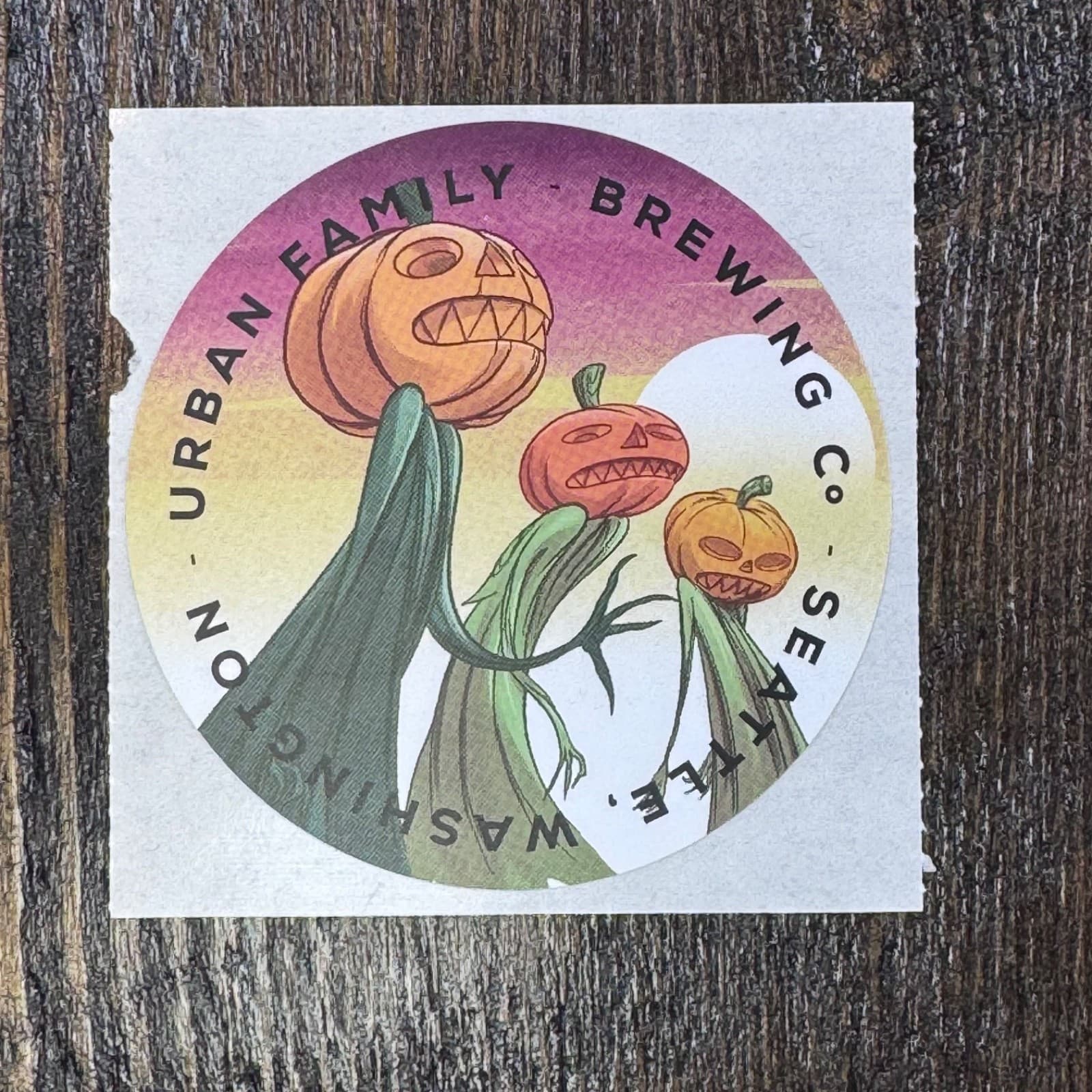 Urban Family Brewing - Halloween - Pumpkins - Jack-o-lantern -Beer Sticker Label