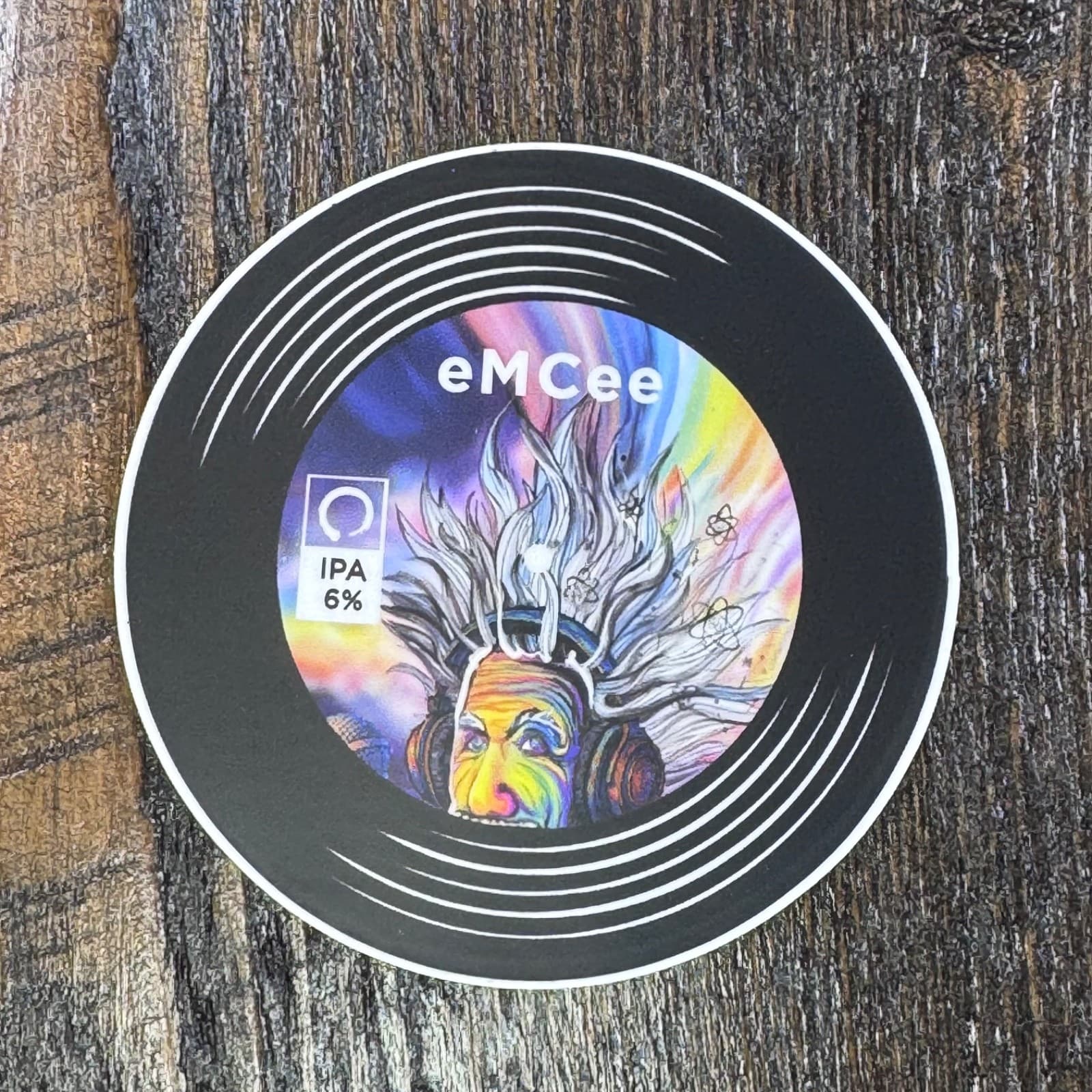 Equilibrium Brewery - eMCee IPA 6% - Record And DJ - Beer Sticker