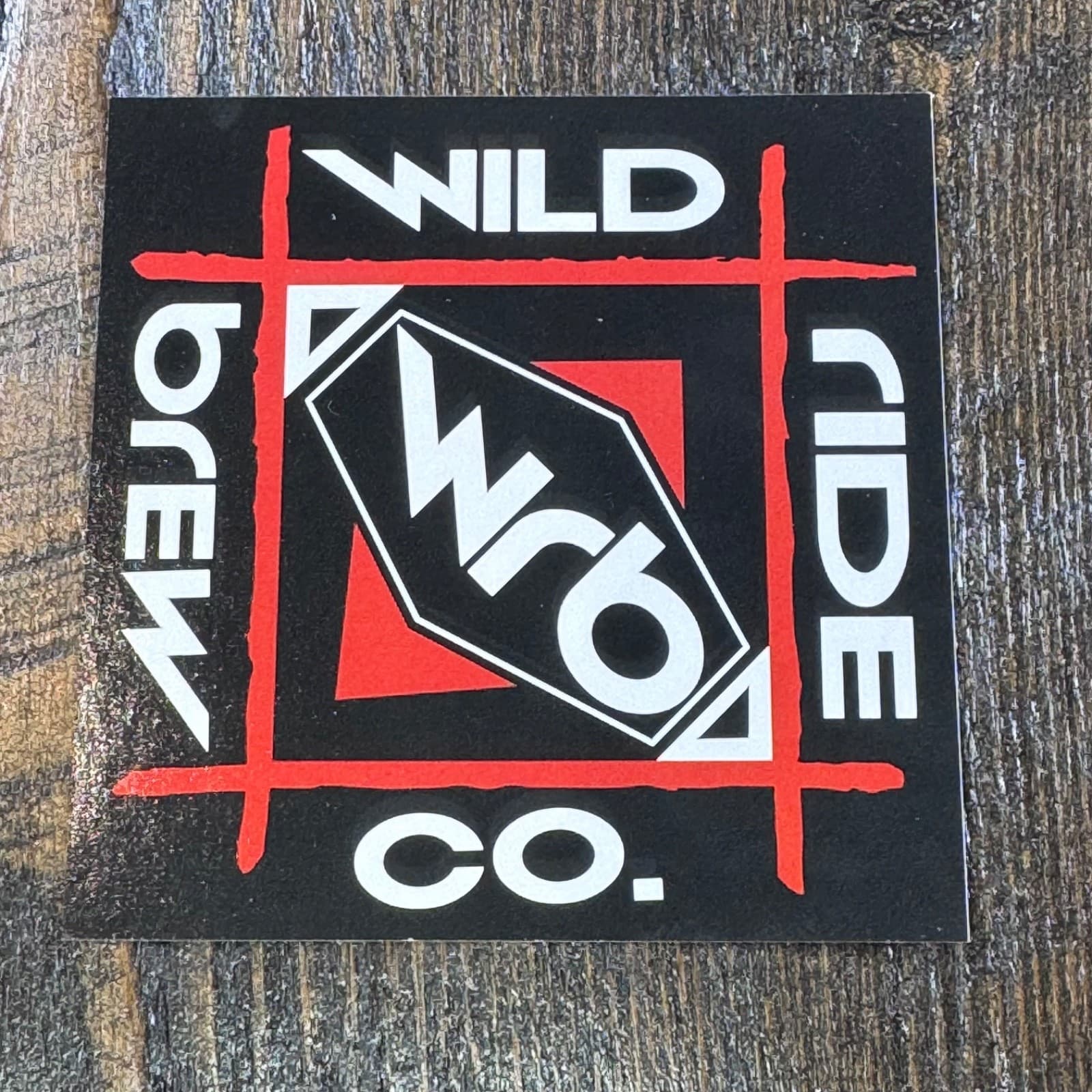 Wild Ride Brew Co - WRB Red and Black Square Beer Sticker Label