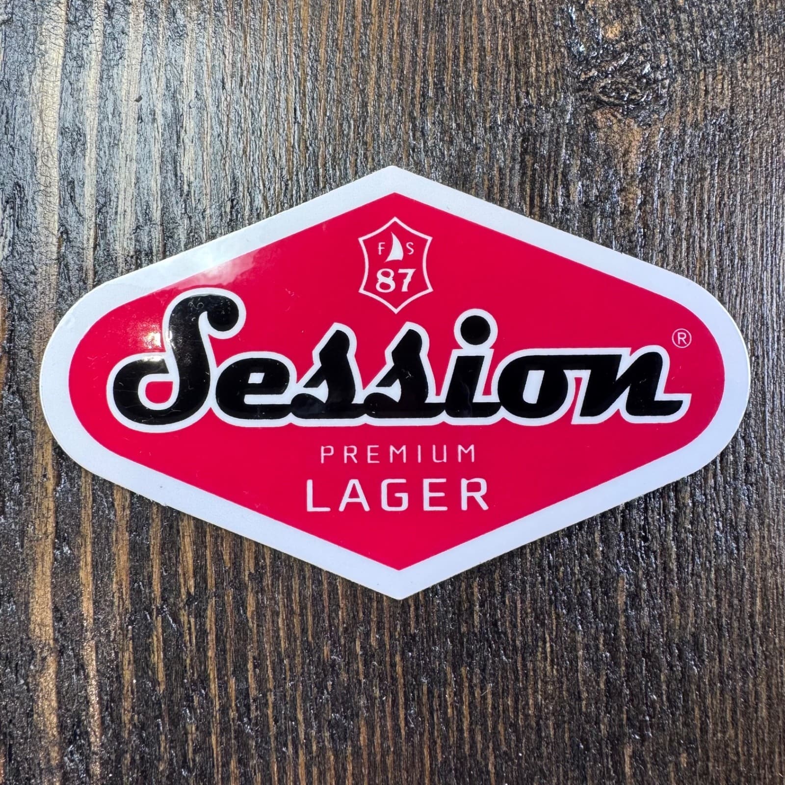 Session Premium Lager - Brewery - Brewing - Beer Red Sticker - Label