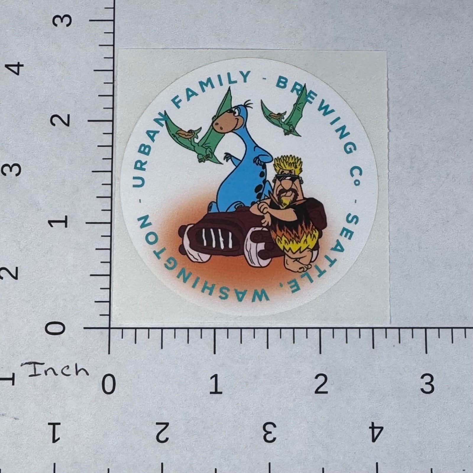 Urban Family Brewing - Flintstones - Cartoon - Beer Sticker - Label - Thumbnail 2