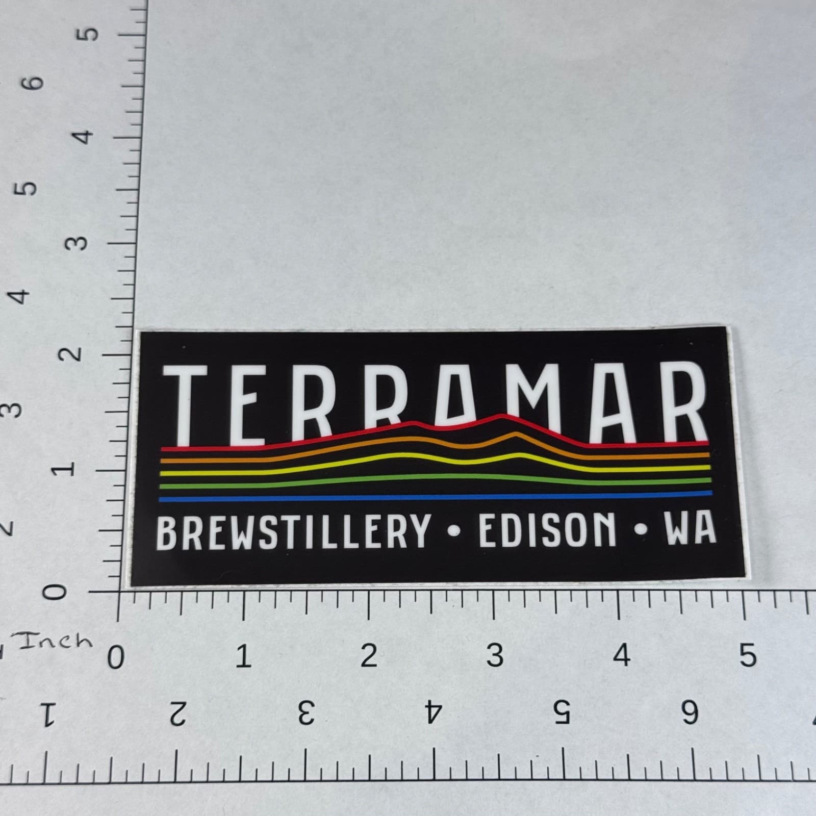 Terramar Brewstillery - Edison, WA - Rainbow Mountains - Beer Sticker Label - Thumbnail 2