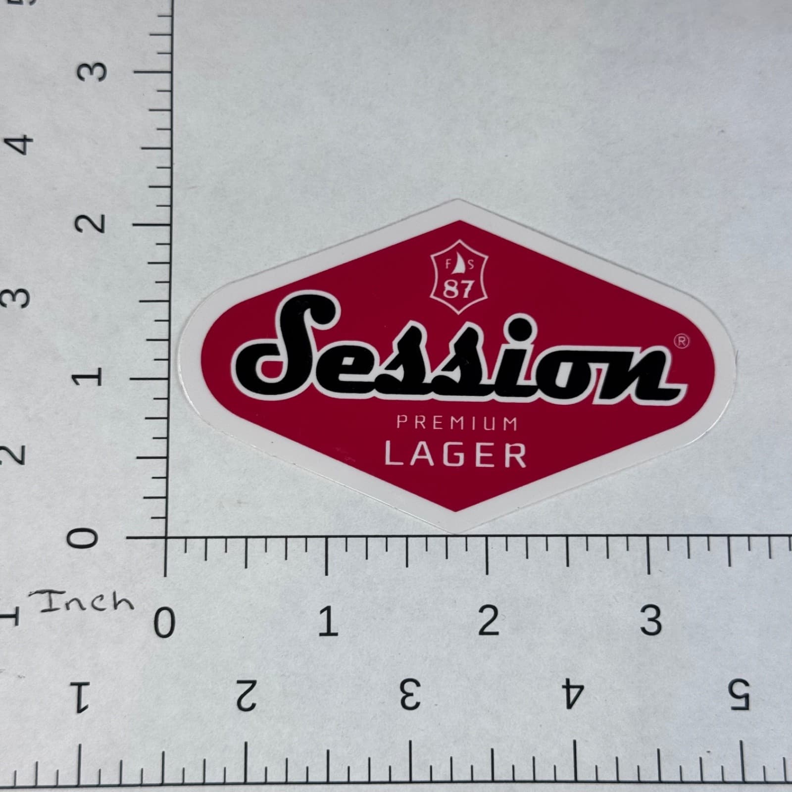 Session Premium Lager - Brewery - Brewing - Beer Red Sticker - Label - Thumbnail 2