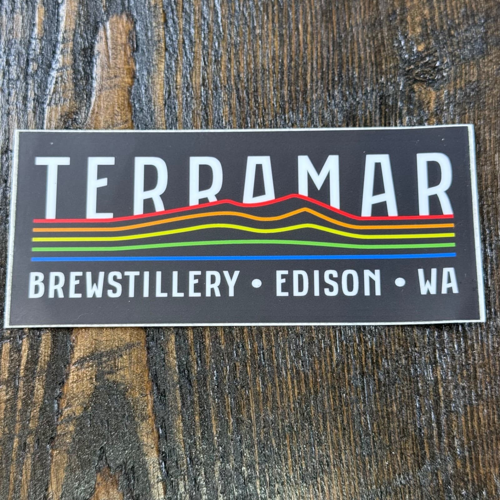 Terramar Brewstillery - Edison, WA - Rainbow Mountains - Beer Sticker Label