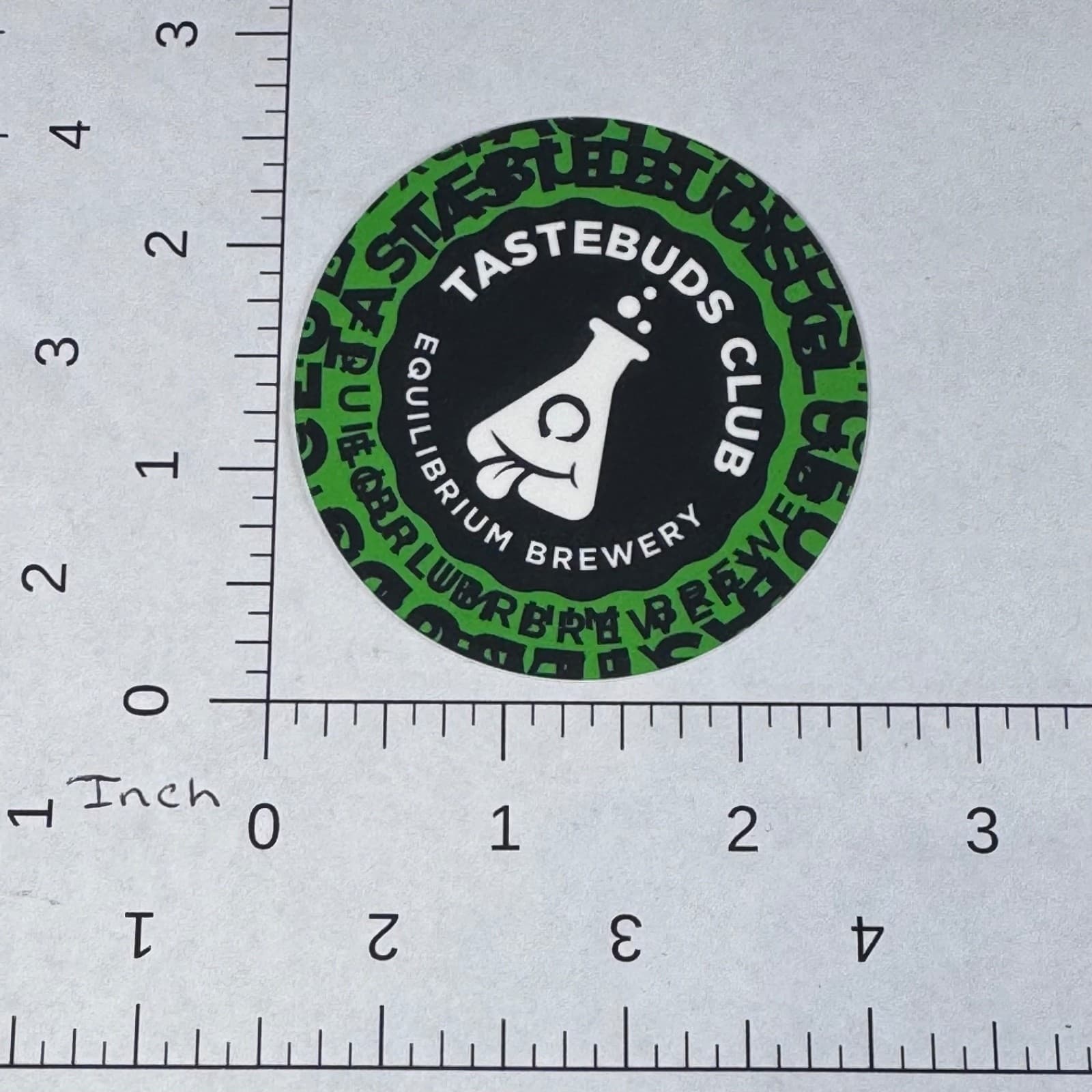 Equilibrium Brewery - Tastebuds Club - Green Labratory Flask -Beer Sticker Label - Thumbnail 2