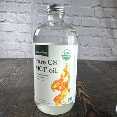 Natural Force Organic Pure C8 MCT Oil - Promotes Ketosis Energy Brain Fuel