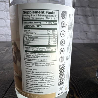 Natural Force Organic Pure C8 MCT Oil - Promotes Ketosis Energy Brain Fuel - Thumbnail 6