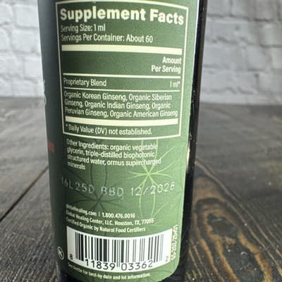 Global Healing 5 Ginseng 2 FL OZ Energy & Vitality - Thumbnail 3