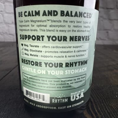 Natural Rhythm Triple Calm Magnesium - Calming Relaxing Gentle 120 Caps - Thumbnail 4
