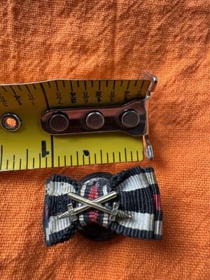 WWI-WWII Hindenburg With Crossed Swords Lapel Button-Original, Great Condition! - Thumbnail 6