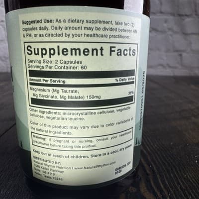 Natural Rhythm Triple Calm Magnesium - Calming Relaxing Gentle 120 Caps - Thumbnail 3