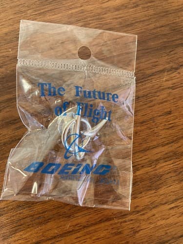 Vintage NASA The Future of Flight Boeing hat Lapel Pin Tie Tack silver tone