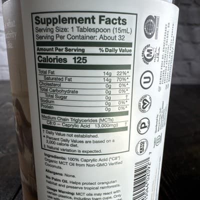 Natural Force Organic Pure C8 MCT Oil - Promotes Ketosis Energy Brain Fuel - Thumbnail 7