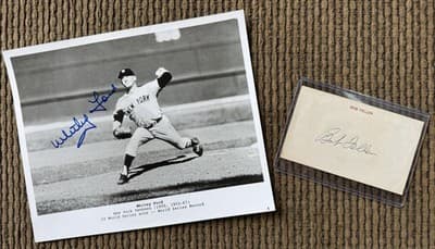 BOB FELLER - INDIANS, WHITEY FORD - YANKEES, SIGNED AUTOGRAPHS, 1980’s