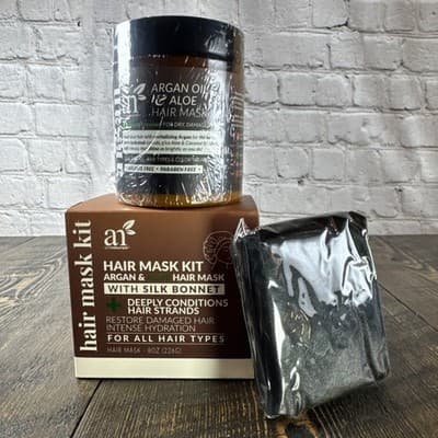 Art Naturals Hair Mask Kit Argan & Aloe Deep Conditioning Restore - Silk Bonnet