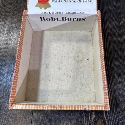 Vtg. Rob.t Robert Burns Cigarillos Cigar Cardboard Box 5 Cents - Thumbnail 11