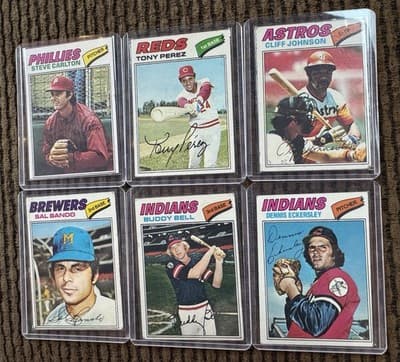 1977 Topps Baseball Lot Of 6 Cards Steve Carlton Dennis Eckersley Tony Perez Etc - Thumbnail 13