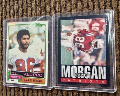 STANLEY MORGAN 1978-1990 New England Patriots 12 Card Lot, 3 1978 Rookie Cards - Thumbnail 9