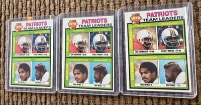 STANLEY MORGAN 1978-1990 New England Patriots 12 Card Lot, 3 1978 Rookie Cards - Thumbnail 11