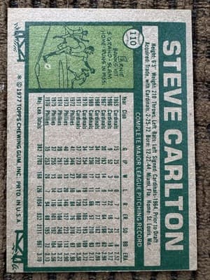 1977 Topps Baseball Lot Of 6 Cards Steve Carlton Dennis Eckersley Tony Perez Etc - Thumbnail 8