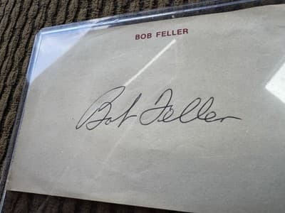 BOB FELLER - INDIANS, WHITEY FORD - YANKEES, SIGNED AUTOGRAPHS, 1980’s - Thumbnail 6