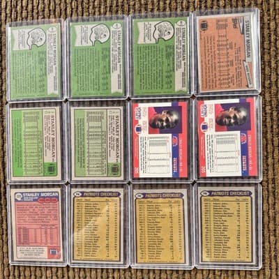 STANLEY MORGAN 1978-1990 New England Patriots 12 Card Lot, 3 1978 Rookie Cards - Thumbnail 2