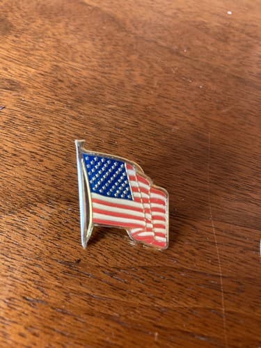 2 American Waving Flag Lapel Pins Hat Patriotic U.S. USA U.S.A. Military Gov - Thumbnail 5