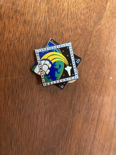 boeing NASA lapel hat Pin STS-122 1E Space Shuttle ATLANTIS Mission ISS Assembly