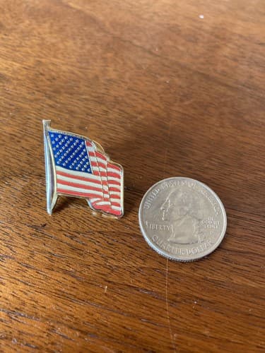 2 American Waving Flag Lapel Pins Hat Patriotic U.S. USA U.S.A. Military Gov - Thumbnail 6