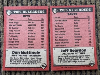 1986, Lot Of 22 Topps All Stars MLB Baseball Cards In Order, All 22 All Stars - Thumbnail 13