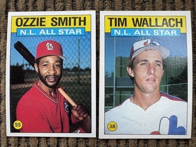 1986, Lot Of 22 Topps All Stars MLB Baseball Cards In Order, All 22 All Stars - Thumbnail 4